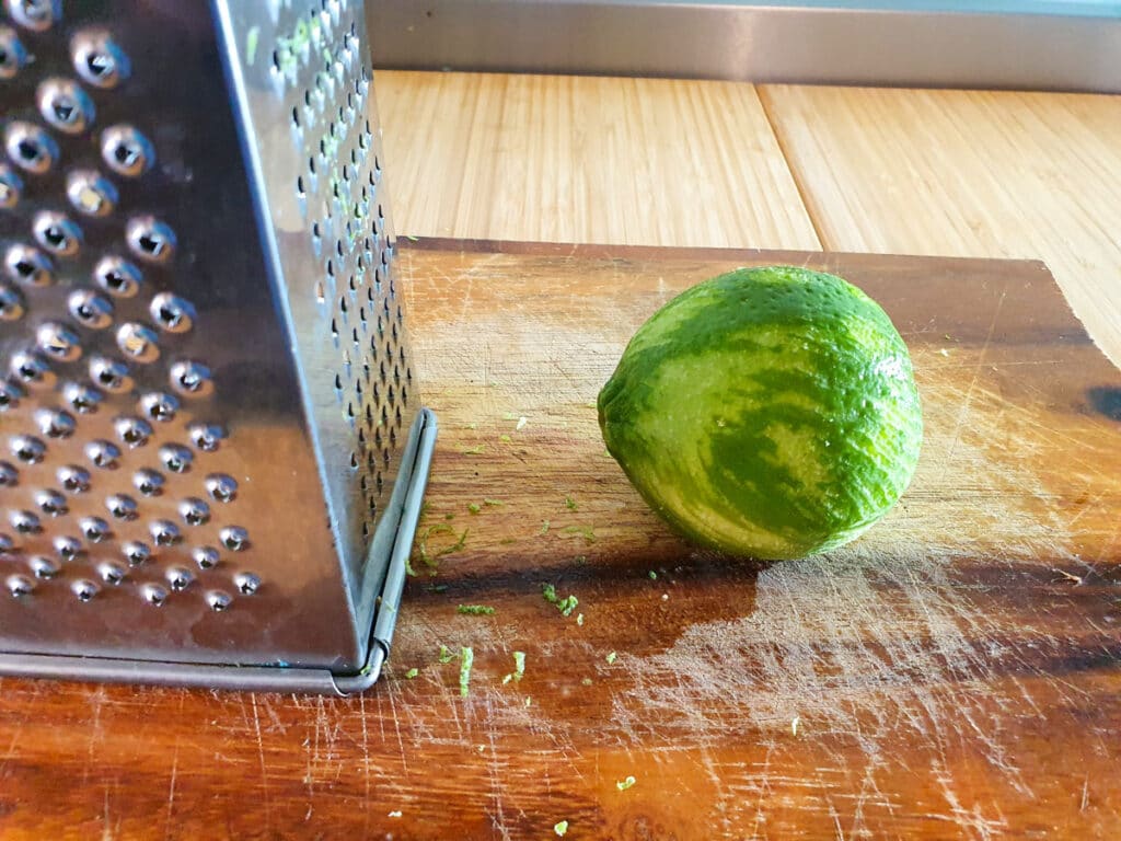 Feijoa muffins 8 Zesting lime.