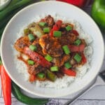 Chilli Chicken Gravy 24 Close up chicken.