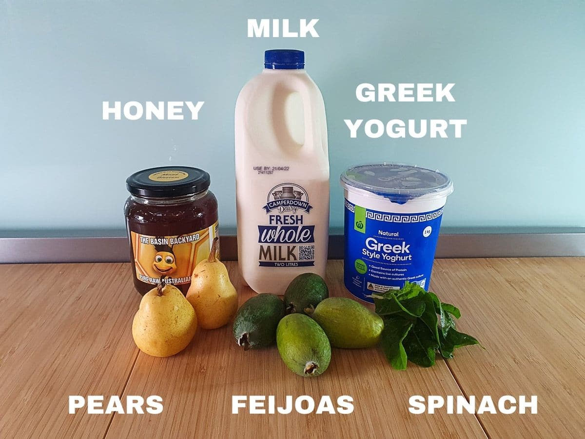 Feijoa Smoothie 3 Ingredients as per main body of text.