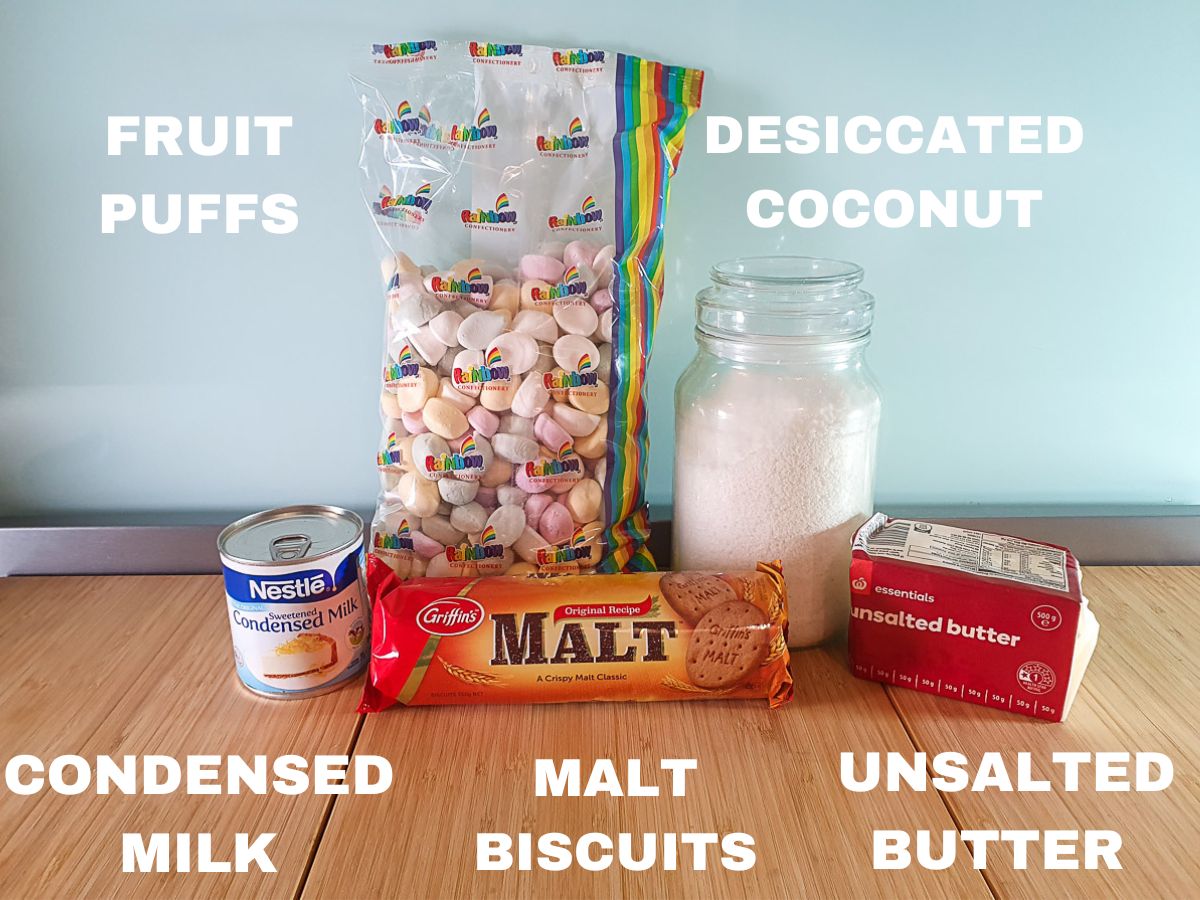 Lolly Cake 4 Ingredients as per main body of text.